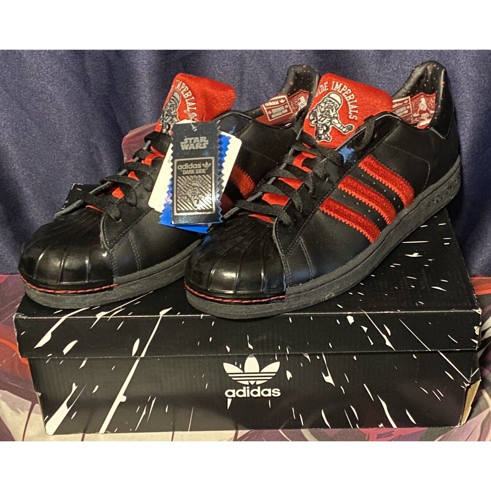 Adidas Star Wars Superstar LTO Dark Side G12435 Black Red Men's 13 New Wrong Box